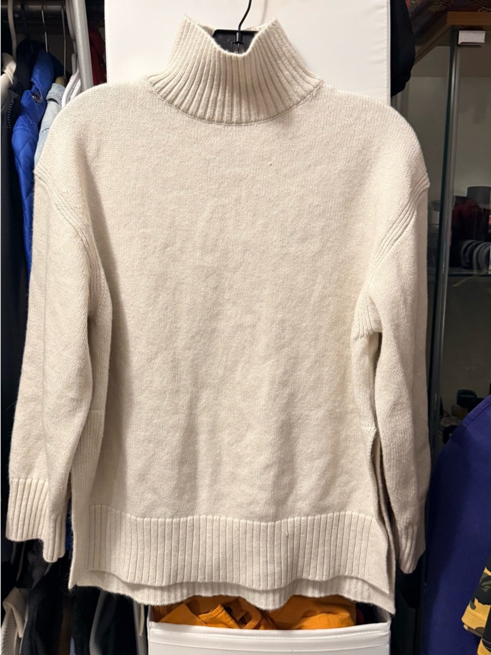 H&M Cream Ribbed Knit Sweater